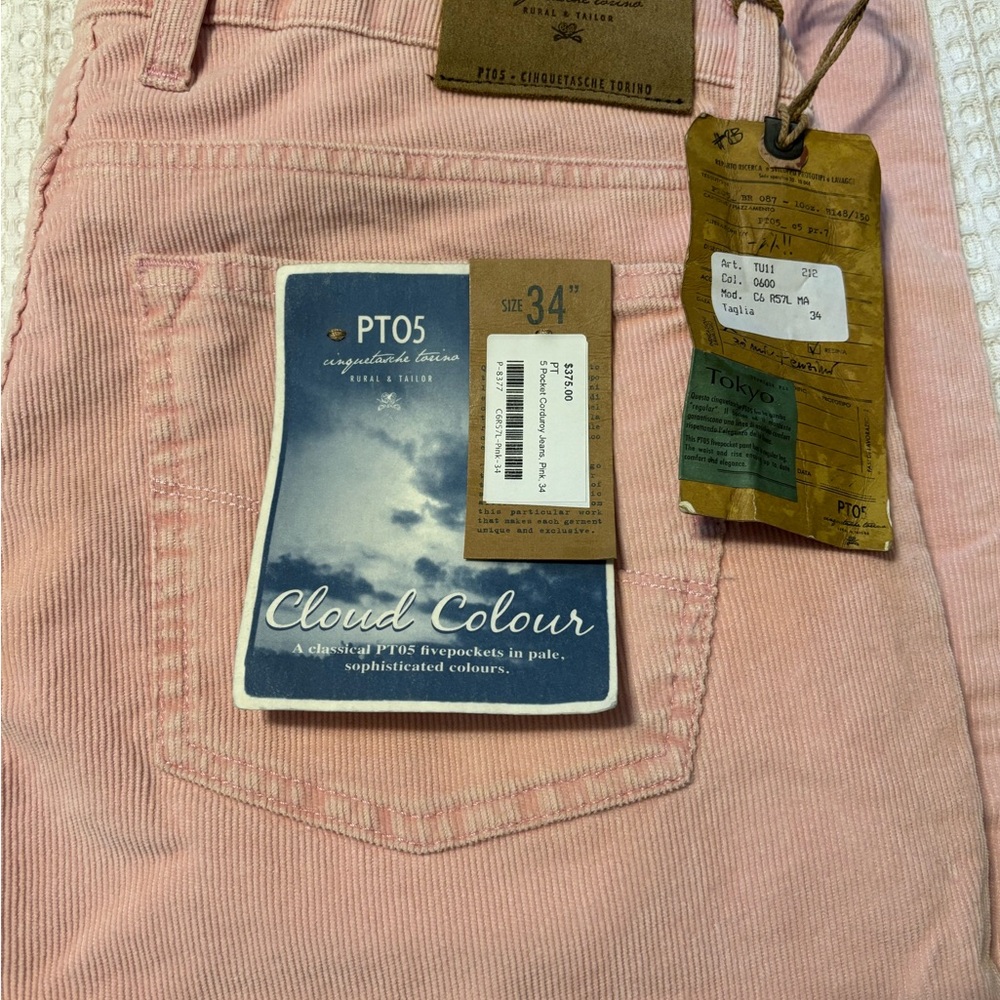 PTO5 Pink Corduroy Pants NWT  Mens 34
32 inch inseam